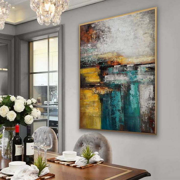 Neutral Original Painting Grey Rich Abstract Canvas Wall Art LI06Q